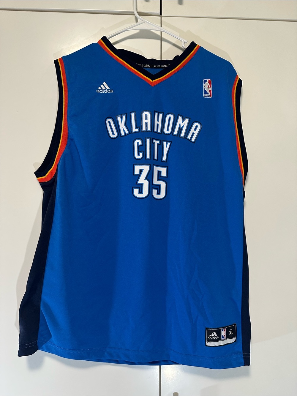 Kevin Durant #35 Oklahoma City Thunder NBA Jersey Blue Mens XL Adidas Basketball